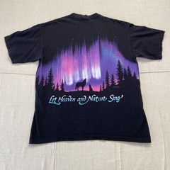 Vintage Habitat Shirt Mens L Wolf Jesus God Wrap Around Christian 90s Black