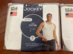 4 Pack Jockey Men’s 100% Cotton Tanks Made in America Size Medium New