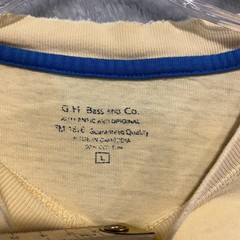 G.H. Bass & Co. Shirt Mens L Yellow Salmon River Whitewater Graphic Distressed