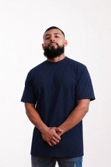 PRO5 Heavyweight T Shirt Mens Thick Cotton Blank Crewneck Streetwear Solid