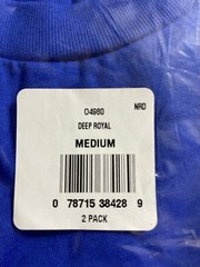 2 Pack New Hanes Cotton Crew Neck Blue T-shirts sizes Medium No Chest pocket