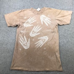 Vintage Primitives By Andrea Bragg Shirt Mens Large Beige Handprint Tribal Tee