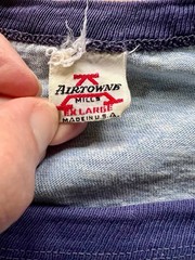 BOXY Vintage 50s 60s Ithaca College Ringer Shirt Heather Blue XL Airtowne Mills