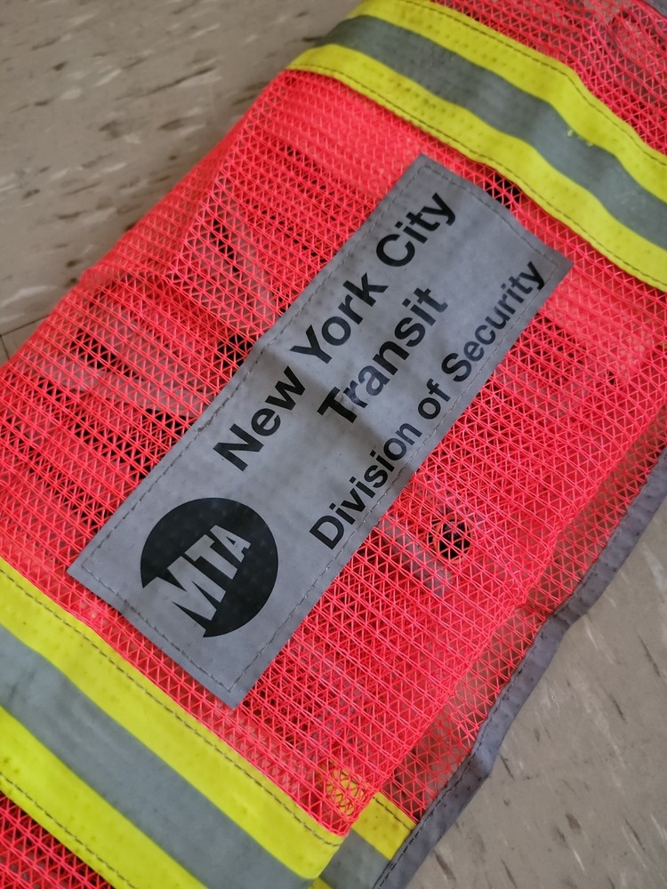 VTG MTA NYC TRANSIT NEW YORK CITY BUS TRAIN SAFETY VEST SHIRT UNIFORM NYPD GIFT!