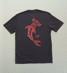 Hooked Soul Fishing Brand T-Shirt Dark Gray Hammerhead Shark Graphic Size Small