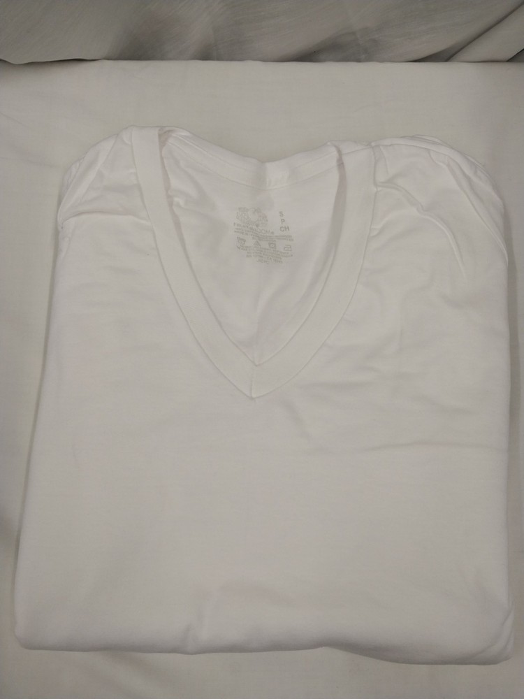 Fruit Of The Loom V-neck Tagless Layflat Collar T-shirts 4 Pack White Cotton …