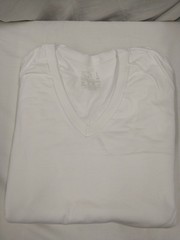 Fruit Of The Loom V-neck Tagless Layflat Collar T-shirts 4 Pack White Cotton …