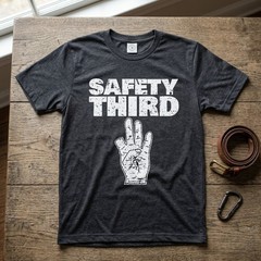 Funny Safety Third Missing Finger Quote Work Humor Unisex T-Shirt