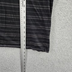 Volcom Men Shirt L/G Black Striped Logo Long Sleeve Hooded Pullover