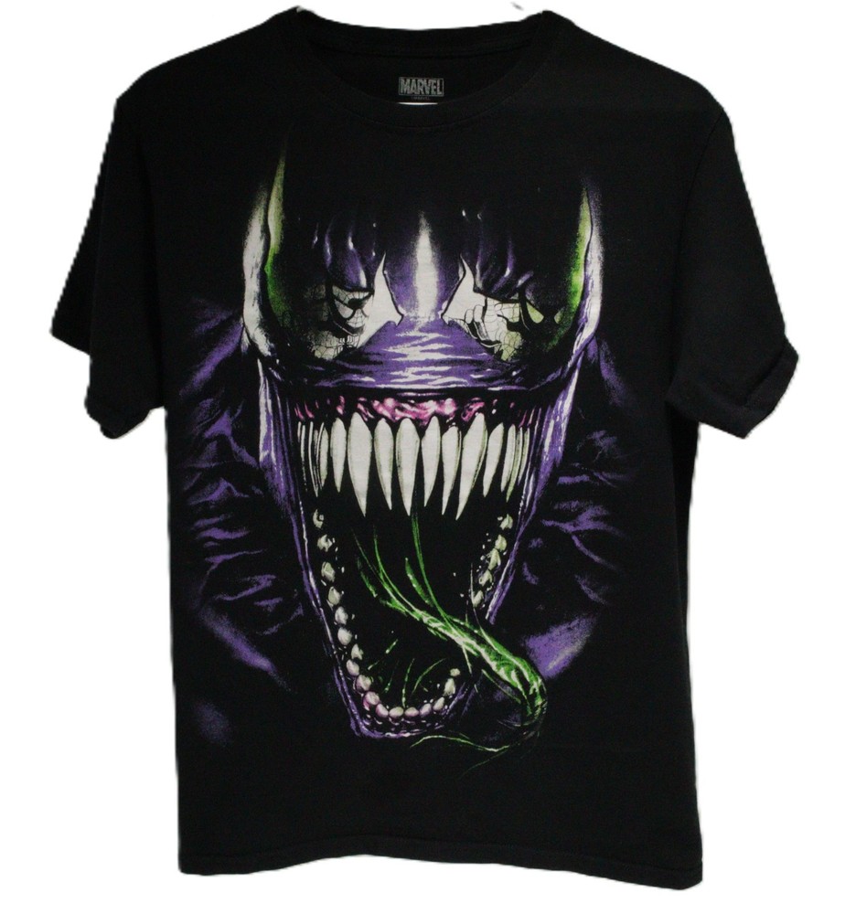 Marvel Venom Graphic T-Shirt Men’s Size S/C/P (34/36) Black Short Sleeve T0248