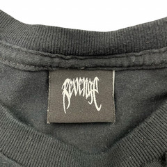 Revenge Men’s Crewneck S/S T-Shirt Black/Red Spell-Out Logo • Medium