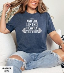 And She Lifted Gym Fitness T-Shirt Workout Weightlifting Bodybuilding MMA Tee
