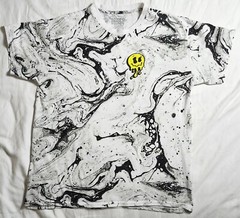 Brisco Brands Men’s Crew Neck T Shirt Size XL All Over Print Black White