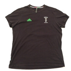 Adidas Harlequins Rugby SS T-Shirt Mens Large L UK42 Black 2019 Cotton
