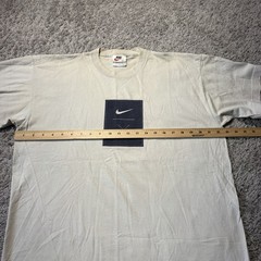90s Vintage Nike Golf Swoosh Tee Large White Cream Tiger Woods Made USA Cotton