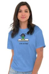 Life is Crap Ate Chocolate Funny Graphic Womens Graphic Crewneck T Shirt Tee