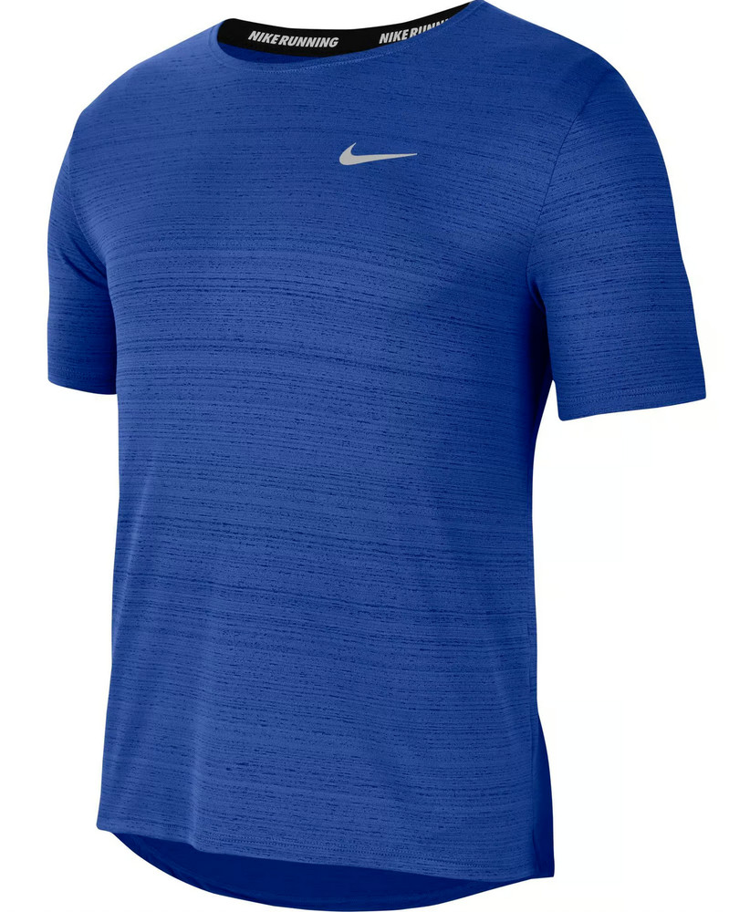 NIKE Dri-FIT Miler Short Sleeve Running T-Shirt sz 2XL XX-Large Blue Reflective