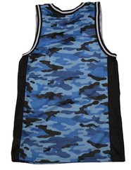 Elbow Grease Ocean Blue Camouflage Jersey Knit Fabric Tank Top For Men