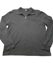 HUGO BOSS Shirt Mens Sz XL Long Sleeve 1/4 Zip Black Pullover