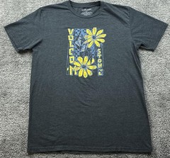 Volcom Shirt Mens Large Gray Floral Volcom Stone Graphic Skateboarding T-Shirt