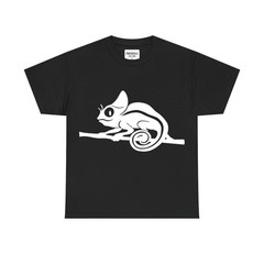 Chameleon Silhouette Branch Perched Lizard Cartoon T-Shirt