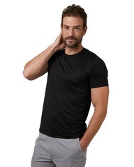 Men’s Cool Crewneck T-Shirt, Anti-Odor, Quick Drying, 4-Way Stretch, Black, L…