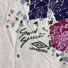 Vintage Umbro Shirt Mens Large White Sand Soccer Single Stitch 90s Thrashed USA
