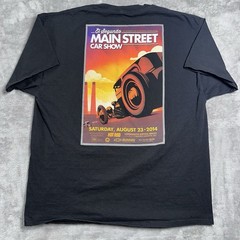 Hanes Beefy T Shirt Graphics 17th Annual El Segundo Main Street Car Show 2014 XL