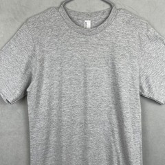 American Apparel Mens S Heather Grey Crew Neck Short Sleeve T-Shirt Cotton Norm