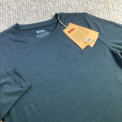 Fjallraven Abisko Wool Mens Dark Navy Long Sleeve Trekking Shirt Size S NWT