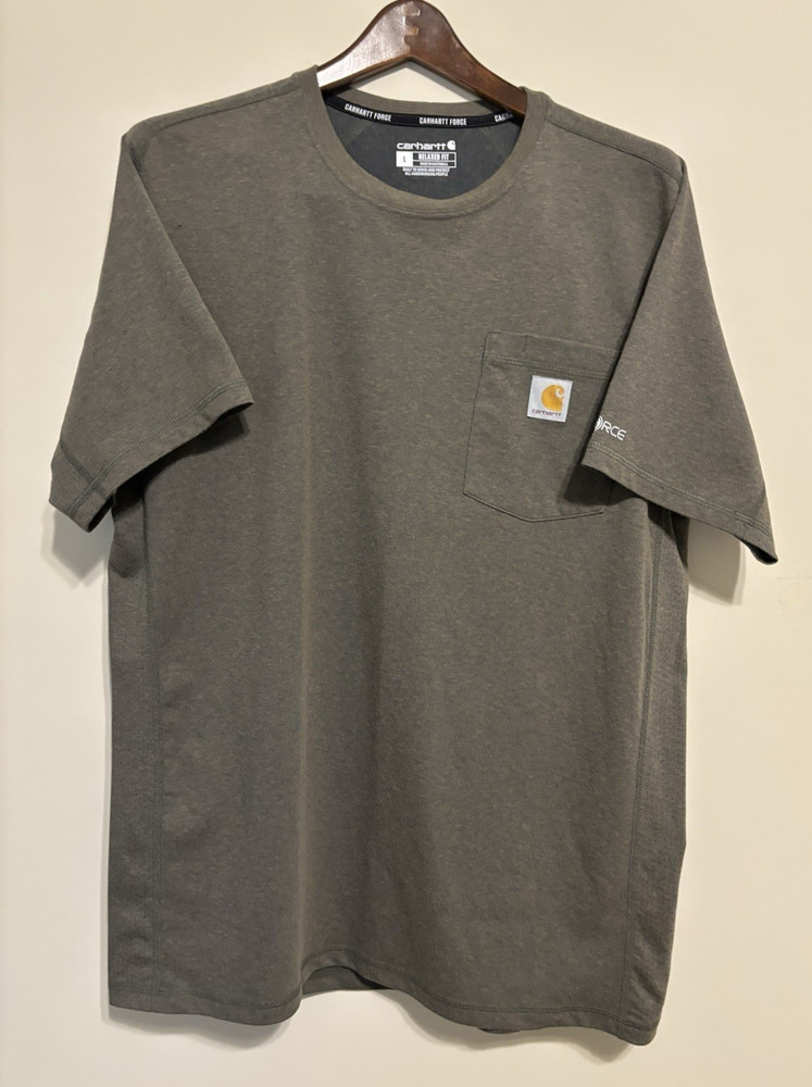Carhartt Force Relaxed Fit Men’s Short Sleeve Crew Neck Tee Basil Heather Sz L