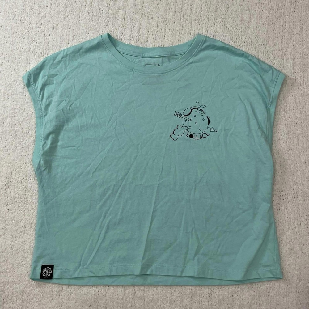 2024 Lollapalooza Chile Men’s Crop Tank – Teal. Size Medium