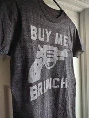 BUY ME BRUNCH Brand T-Shirt Unisex Small Soft Comfy Heather Dark Gray Tri Blend