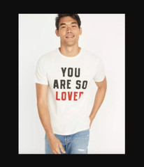 Unisex Old Navy Gender-Neutral Graphic Short-Sleeve T-Shirt LARGE Sea Salt NEW