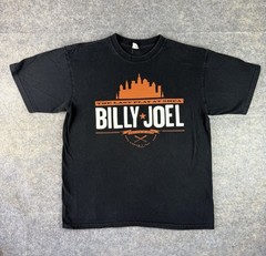 Billy Joel The Last Play At Shea 2008 T Shirt Adult Size L Black Cotton Graphic