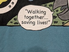 The Mountain Men’s T-shirt Blue Walk For Animals Cats & Dogs Large #4047