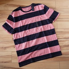 Tommy Hilfiger Men’s Short Sleeve Crew-Neck Stripe Tee T-Shirt