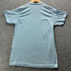Vintage SS DLT Shirt Mens L Blue Solid Crewneck Cotton Jersey Made In USA Thin