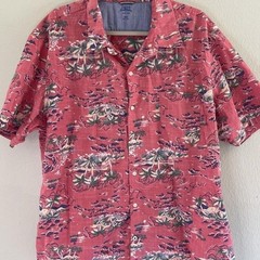 Pink Hawaiian Novelty Print Casual Button Up Shirt 100% Cotton XXL vacation