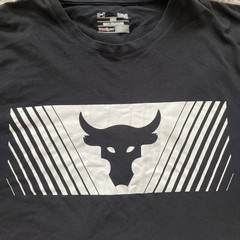 Under Armour Project Rock Mens Large HeatGear T Shirt Gym Training Black White
