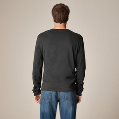 NEW J. CREW Men’s Black Slim Long-Sleeve Vintage-Wash Cotton Pocket T-Shirt Sz L