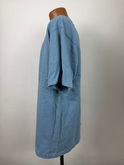 Vintage 90s Blank Shirt XL Oversize Minimal Slate Blue Midweight Cotton Route 66