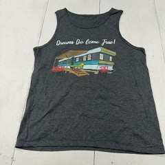 Dark Grey Trailer Park Life Graphic Sleeveless Racerback Tank Top Men Size Small