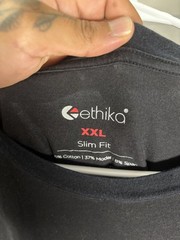Ethika Logo Men’s Black Short Sleeve Crew Neck Slim Fit T-Shirt Size 2XL