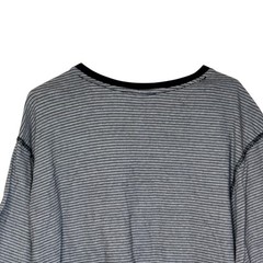 Mecca Men’s Shirt Y2K Vintage Streetwear Striped Ringer Zipper Pocket Black 2XL