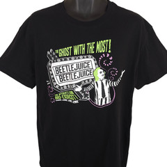 Beetlejuice T Shirt Mens Size Large Black Tim Burton Michael Keeton Movie