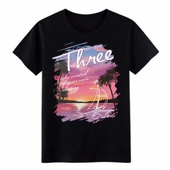 Tropical Sunset Sailboat T-Shirt Summer Beach Vacation Inspirational Quote Tee