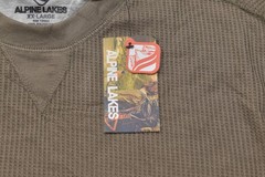 Alpine Lakes Men’s XX-Large Brown Waffle Knit Performance Long Sleeve Tee Shirt