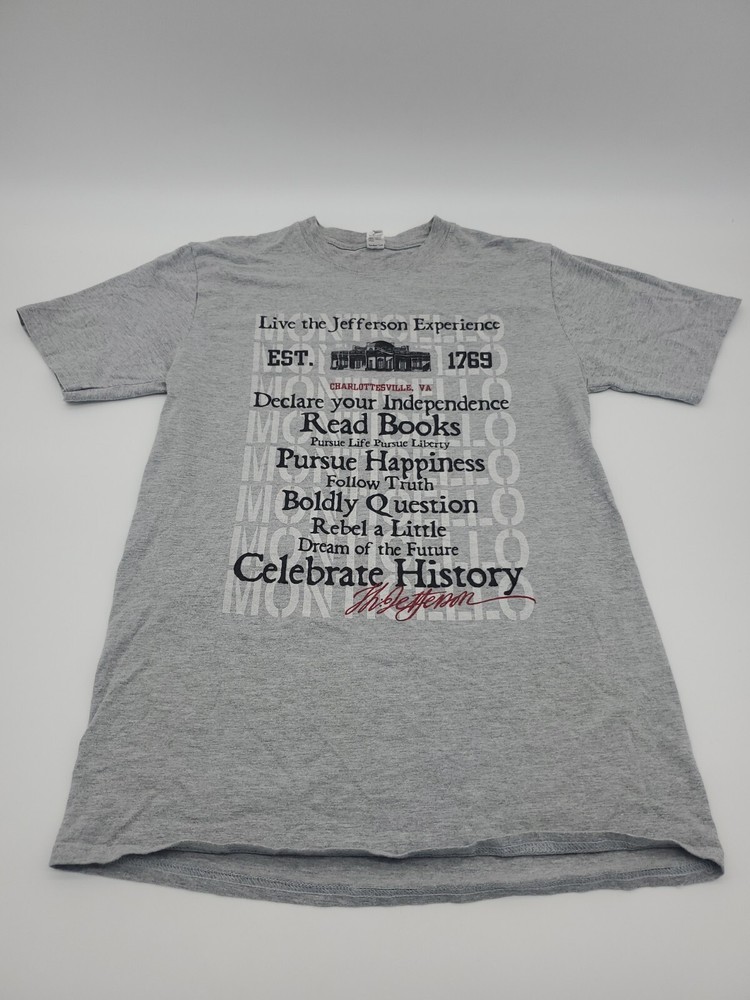 Anvil Red Bar Jefferson Experience Medium Gray Men T-shirt..#45031