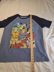 DC Comics Originals Justice League Raglan Graphic T-Shirt Large Blue
